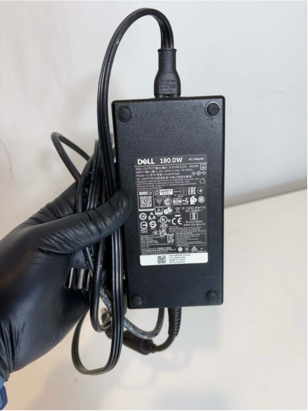 Dell 180W Laptop AC Power Adapter Charger - Black, One Size #F